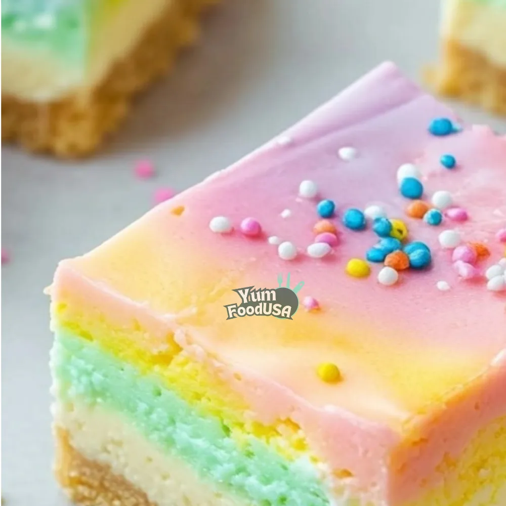 Rainbow Cheesecake Bars Recipe