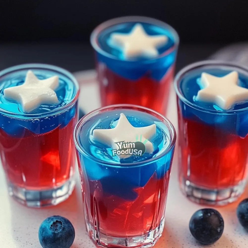 Red, White & Blue Jello Vodka Shots Recipe