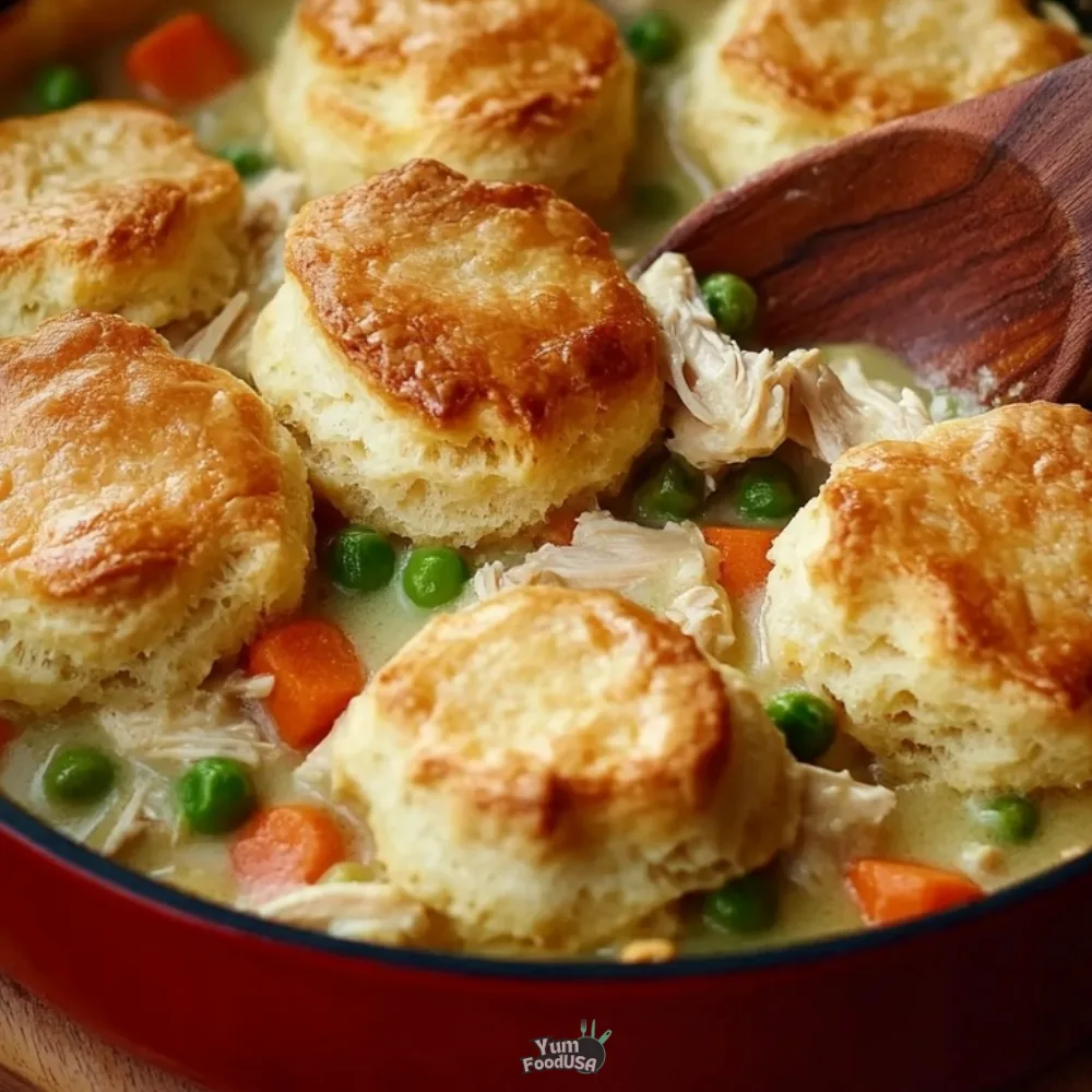 Chicken Pot Pie with Biscuits