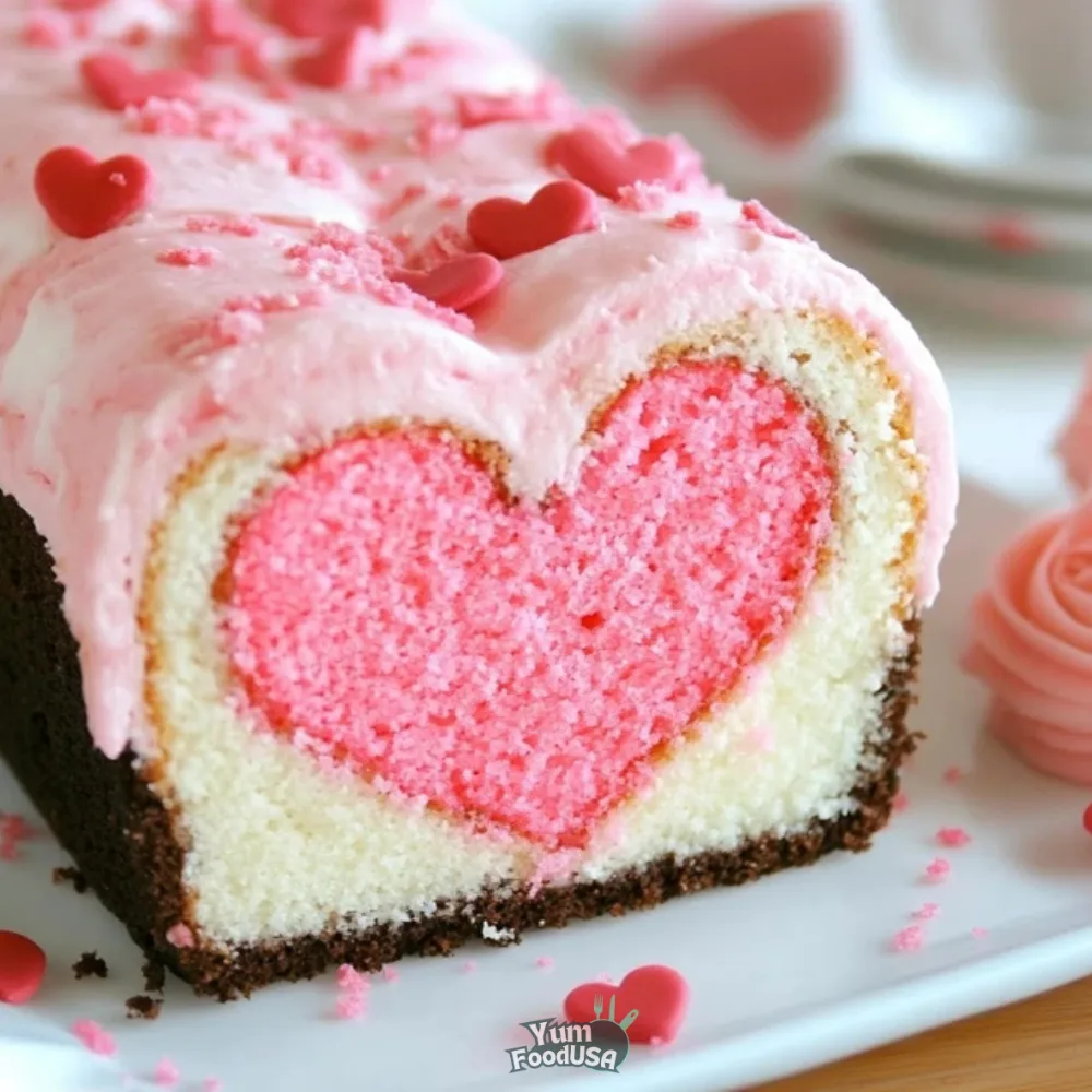 Chocolate Covered Strawberry Heart Cake
