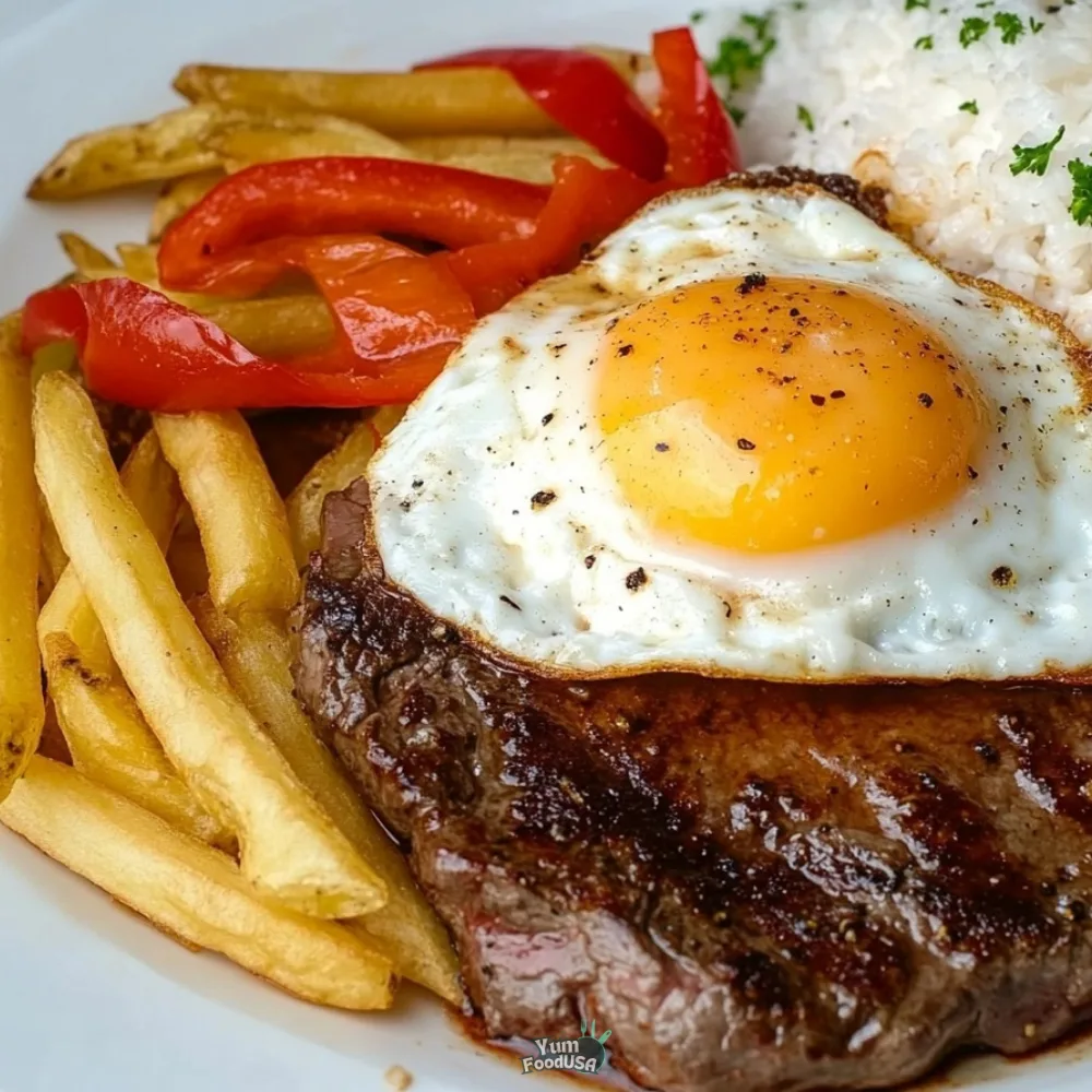 Latin American Steak with Fries and Egg