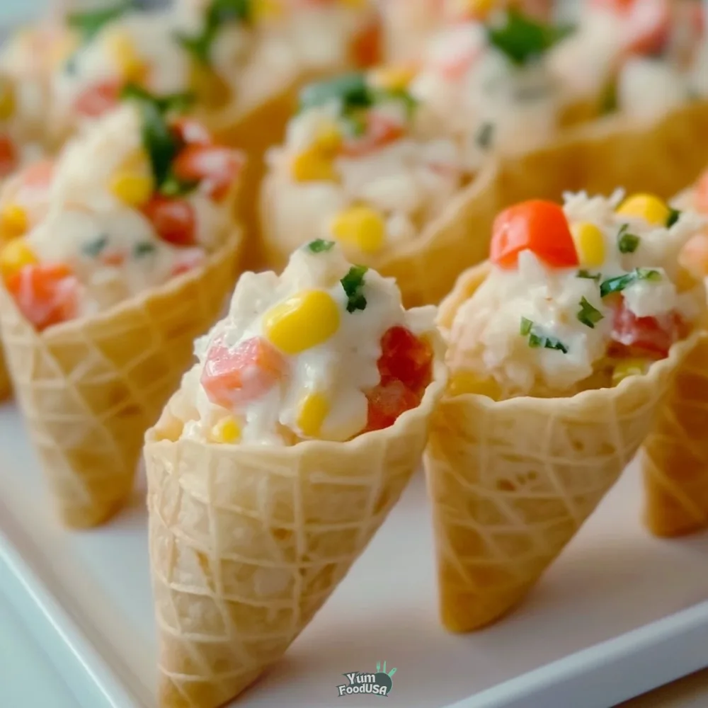 Crab & Corn Salad Cones