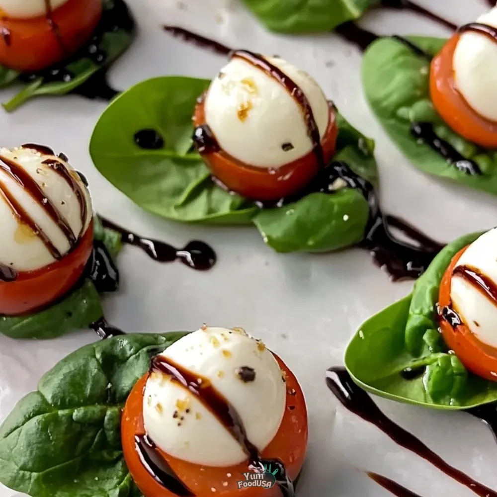 Spinach Caprese Bites