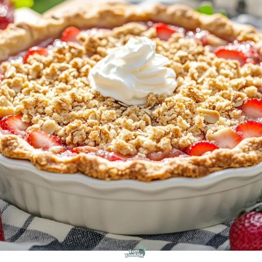 Strawberry-Almond Crumble Pie