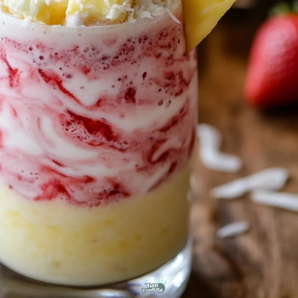 Strawberry Piña Colada with Malibu Frosting