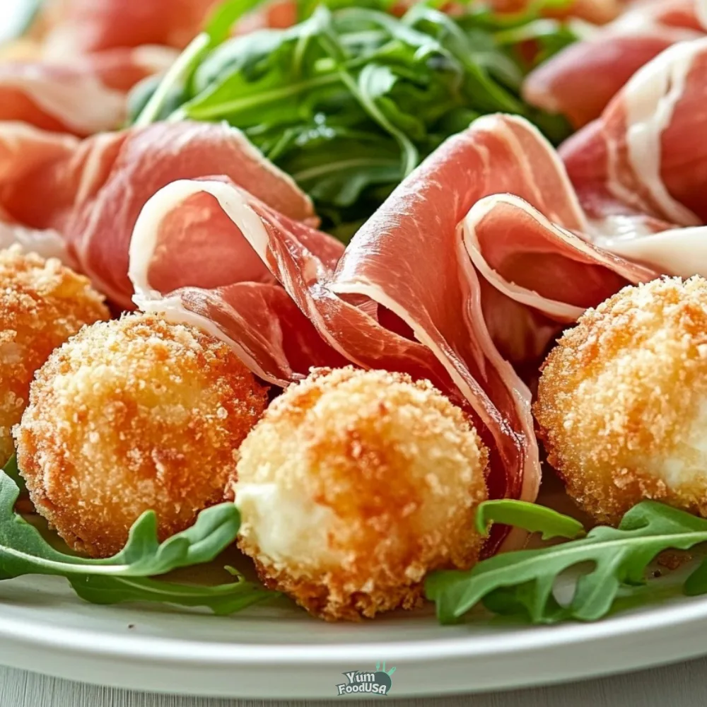 Crispy Cheese Balls with Prosciutto