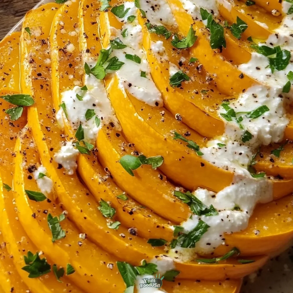 Baked Butternut Squash on Feta Dip