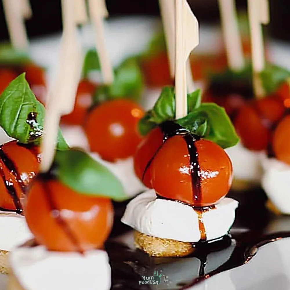 Caprese Skewers with Balsamic Drizzle