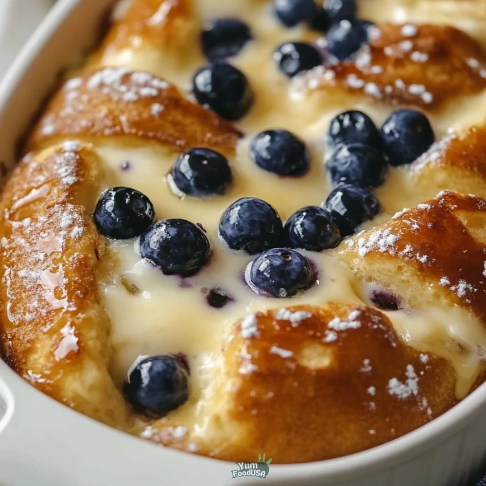French Toast with Cream Cheese and Blueberries