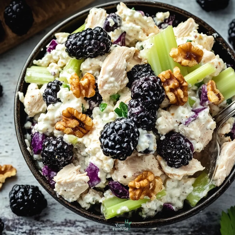 Low Carb Blackberry Cottage Cheese Chicken Salad