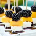 Blackberry, Mango & Feta Skewers
