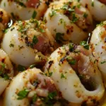 Grilled Stuffed Calamari with Lemon Herb Dressing