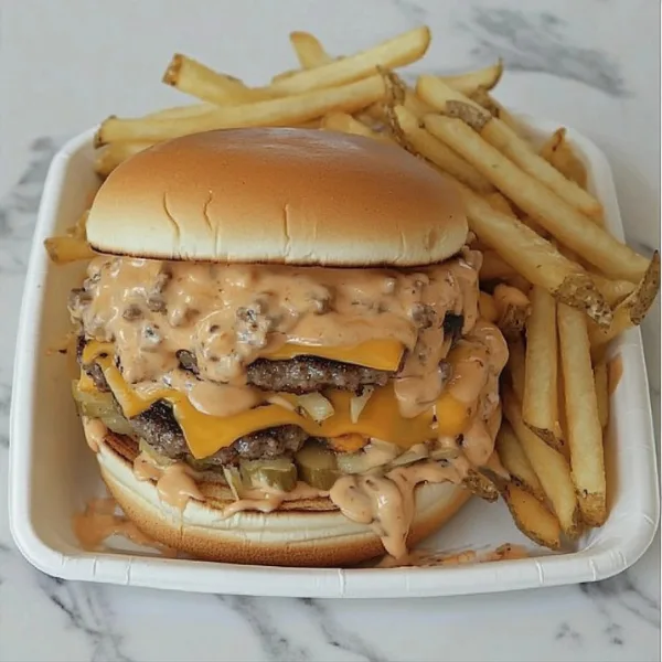 In-N-Out Style Double Cheeseburgers with Fries