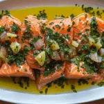 Olive Oil Poached Salmon with Herb Vinaigrette