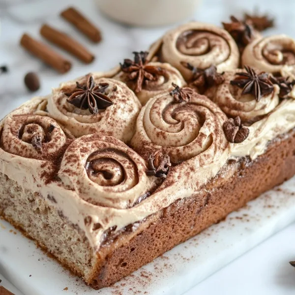 Overnight Cinnamon Roll Bread with Chai Frosting