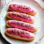 Raspberry Pistachio Eclairs
