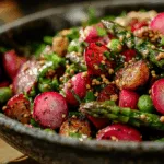 Roasted Asparagus and Radishes with Mustard Vinaigrette