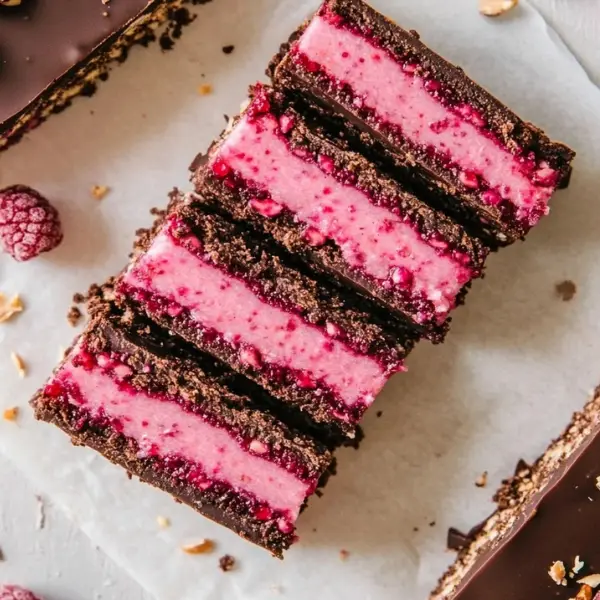 Vegan Raspberry Chocolate Slice