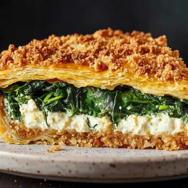 Vegan Spinach & Ricotta Puff Pastry Pie