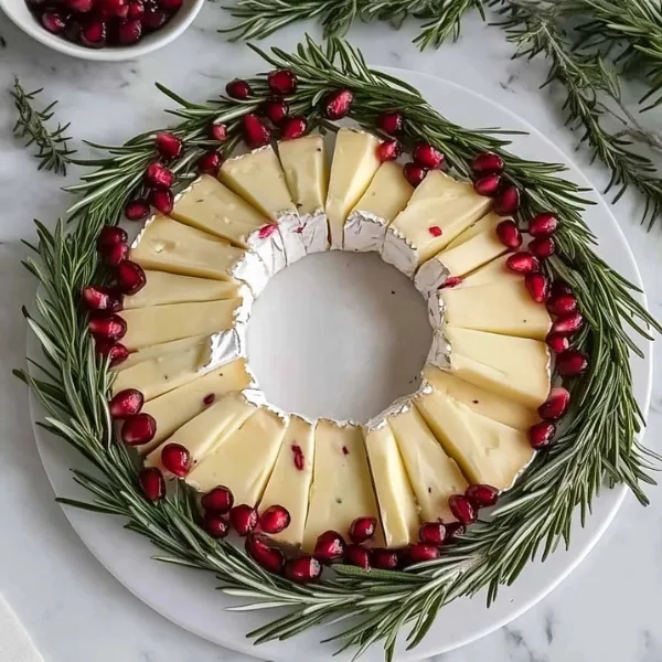 Brie Wreath with Pomegranate & Rosemary