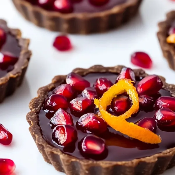 Pomegranate Curd and Orange Tarts