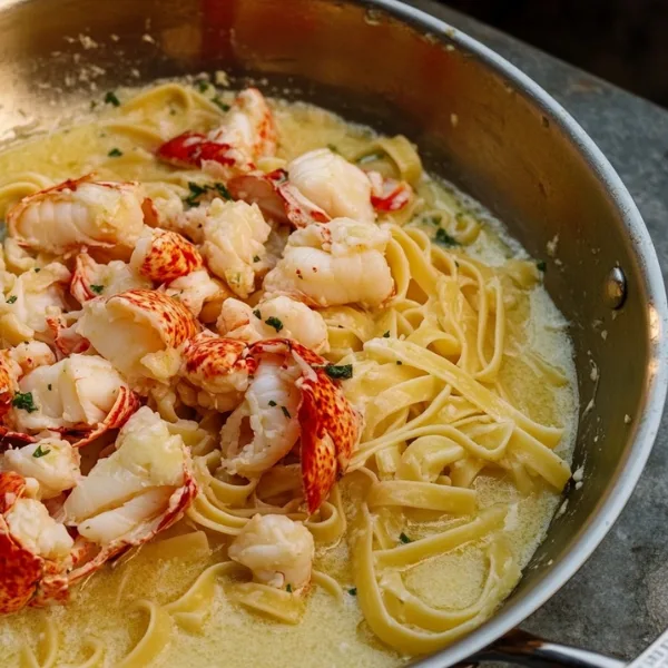 Garlic Butter Lobster Scampi with Linguine