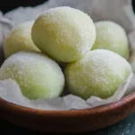 Baked Bomboloni with Pandan Custard