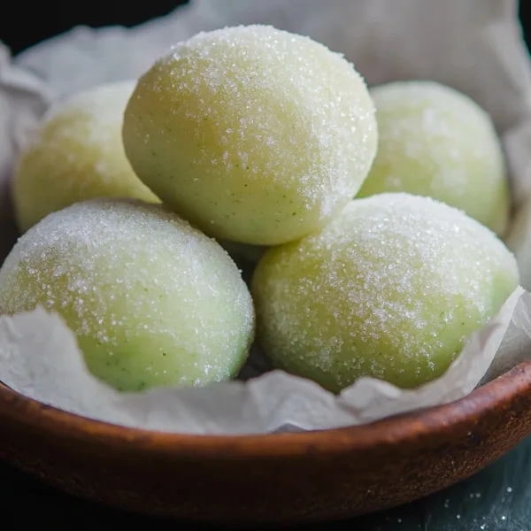 Baked Bomboloni with Pandan Custard