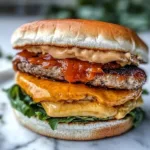 Double Smash Burger with Cheddar and Caramelized Onions