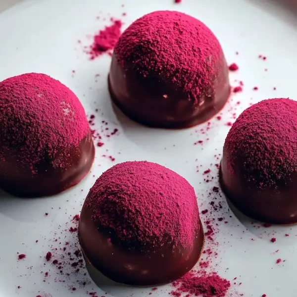 Coffee and Hibiscus Chocolate Truffles