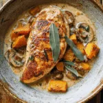 Chicken in Butternut Squash Mushroom Cream Sauce
