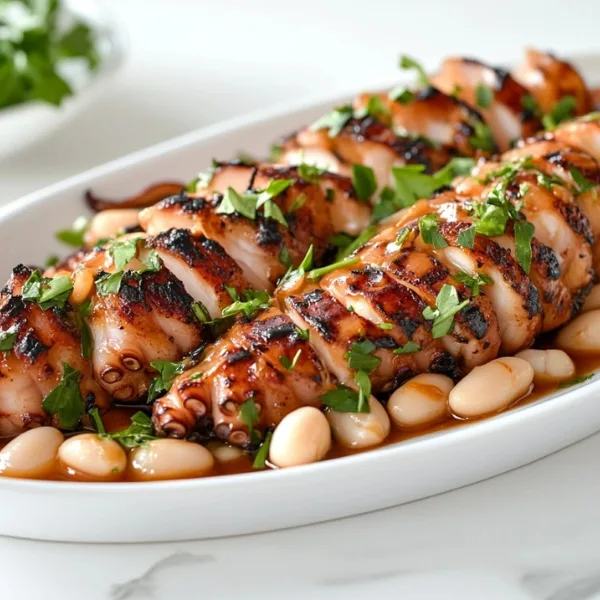 Grilled Squid with White Beans