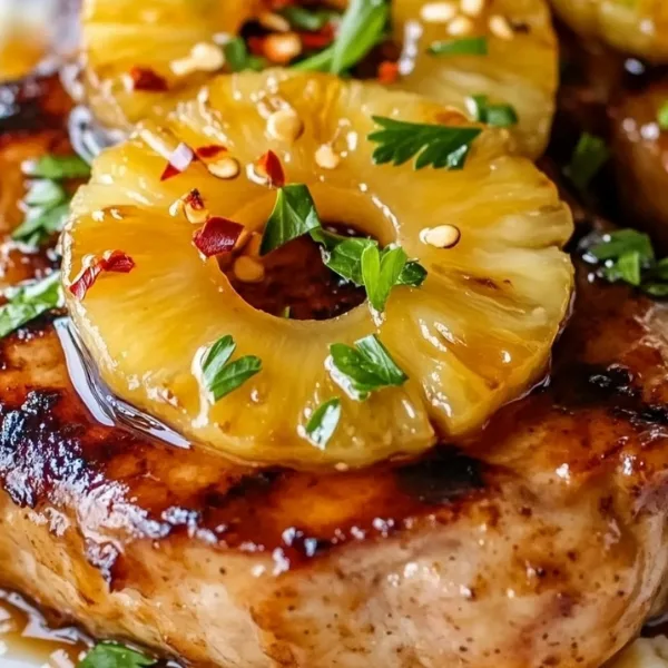 Sticky Baked Pineapple Pork Chops