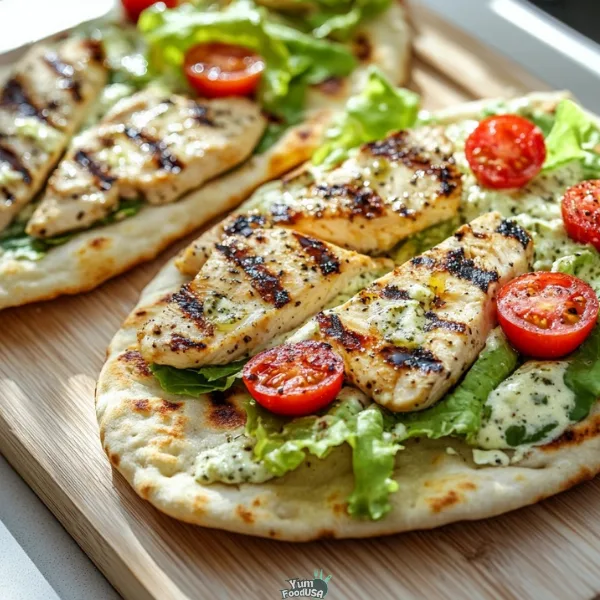 Chicken Caesar Flatbreads
