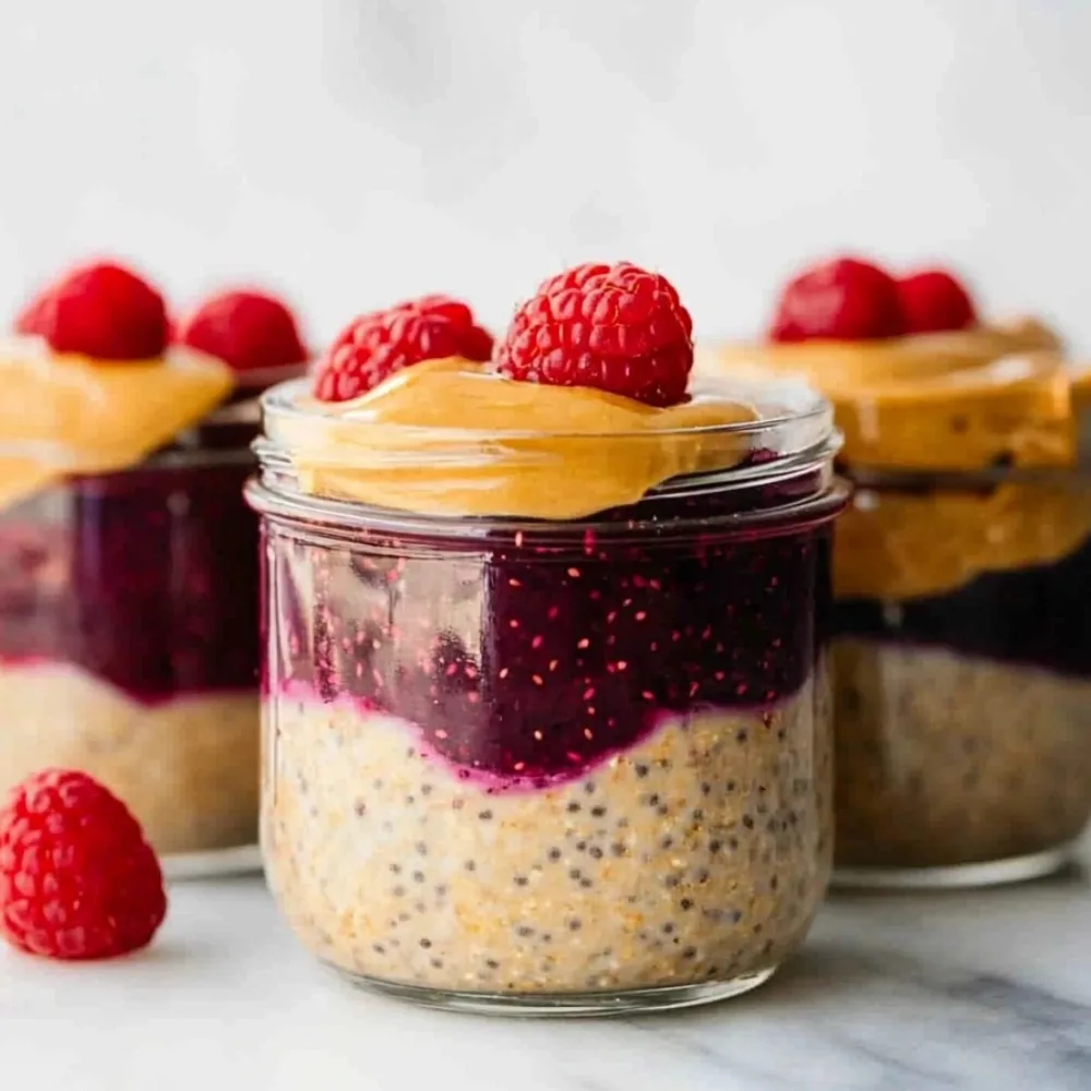 Peanut Butter & Jelly Overnight Oats