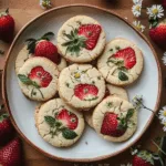 Strawberry Chamomile Shortbread Cookies