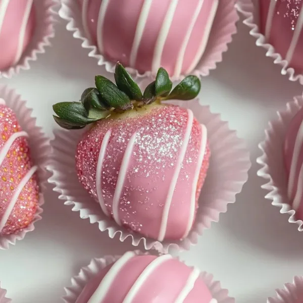 Pink Chocolate Covered Strawberries