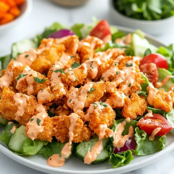 Buffalo Ranch Crispy Chicken Salad