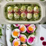 Spring Salad Spread with Jammy Mignonette Marinated Eggs