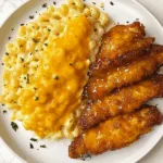 Hot Honey Chicken Tenders with Baked Mac and Cheese