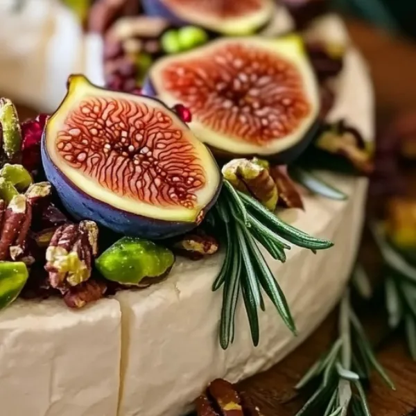 Goat Cheese Wreath with Figs, Nuts & Herbs