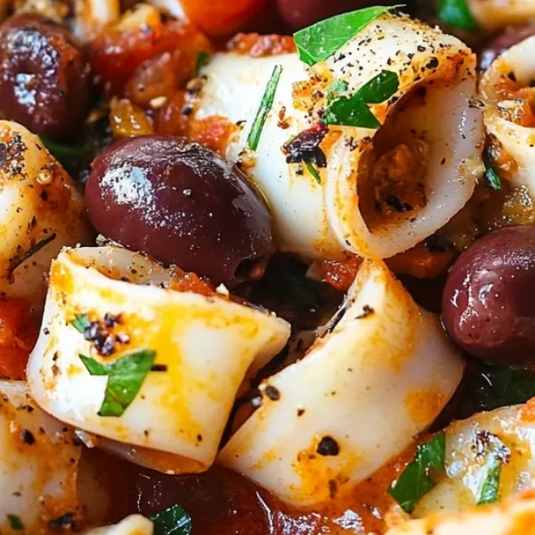 Keto Garlic Squid with Olives