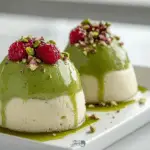 Pistachio Mousse Dome with Raspberry Jelly Filling