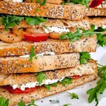 Veggie and Goat Cheese Baguette Sandwiches
