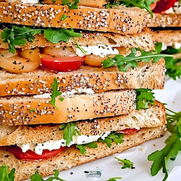 Veggie and Goat Cheese Baguette Sandwiches
