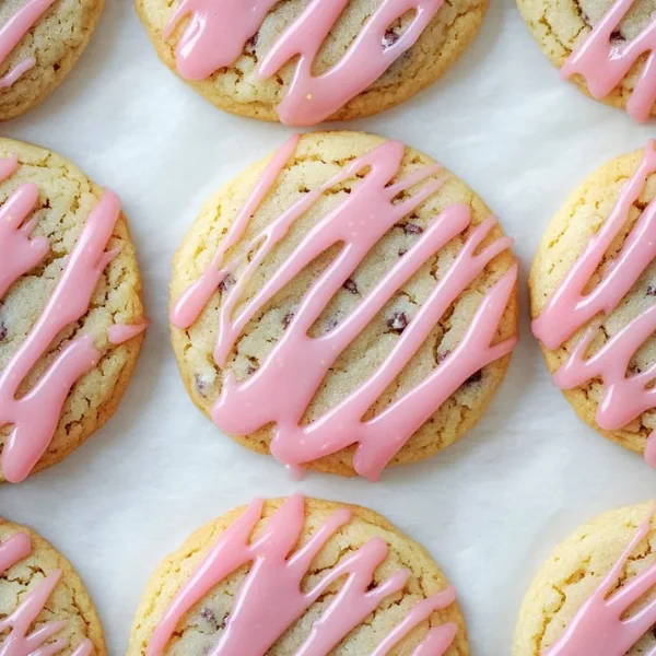 Earl Grey Cookies with Pink Lemon Glaze