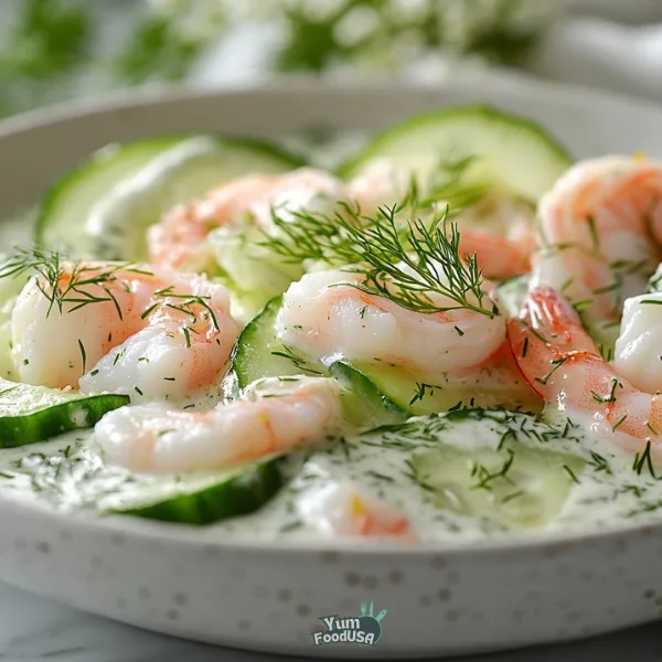 Shrimp Cucumber Salad with Creamy Lemon Dill Dressing