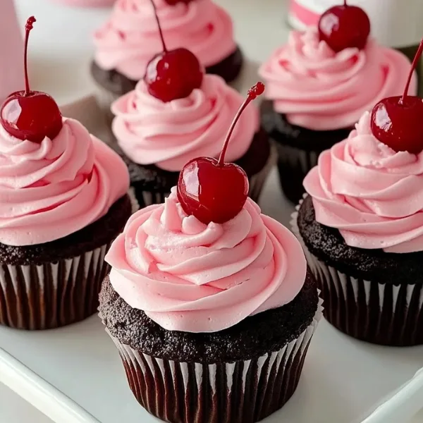 Cherry Cream Chocolate Cupcakes