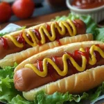 Classic Spiral-Cut Hot Dogs with Lettuce and Mustard