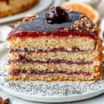 German Orange Poppy Seed Sheet Cake with Plum Butter